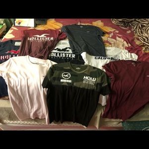 8 Hollister and 1 Abercrombie and Fitch shirt
